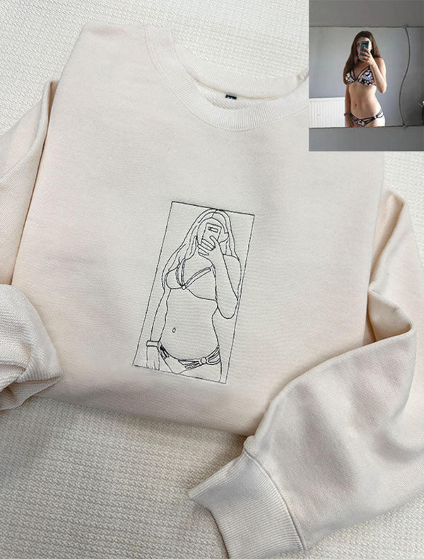 Custom Line Art Photo Spicy Sweatshirt